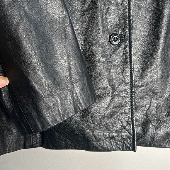 Maxima Wilson's leather 90s button up leather jacket woman's size large - Picture 4 of 10